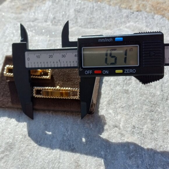 Swank Grand Prix TIGERS EYE Cufflinks Rectangular Gold Bars Original Vel… - Picture 9 of 15